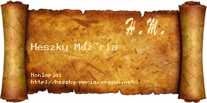 Heszky Mária névjegykártya